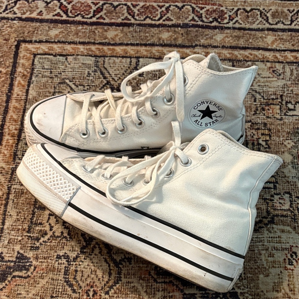 Converse White High-Top Canvas Sneakers - Women's